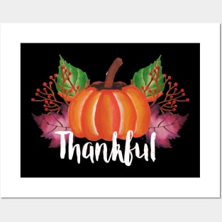 Thankful Pumpkin Fall Tshirt Perfect For Thanksgiving Posters and Art